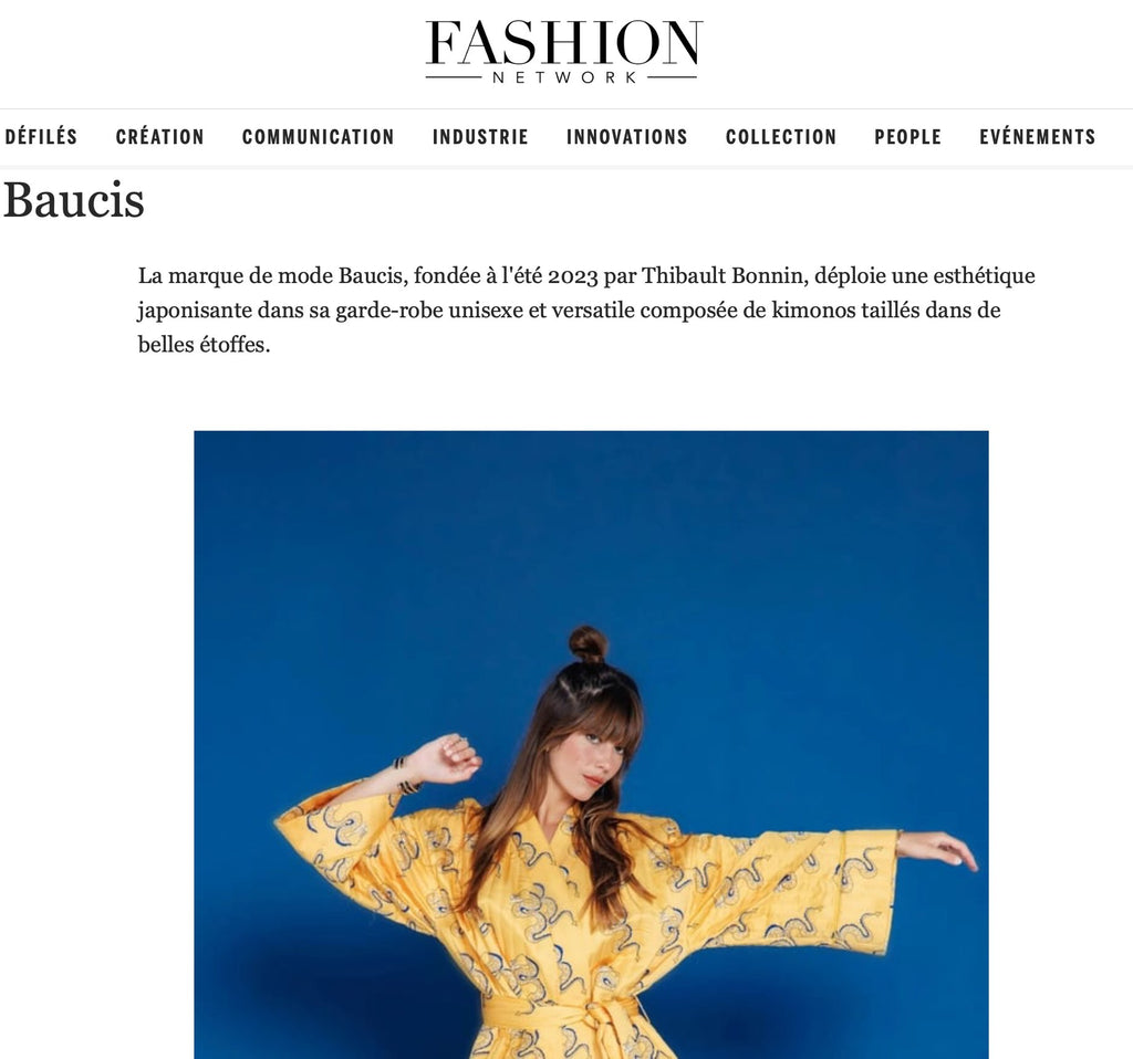 Les Kimonos Baucis dans Fashion Network ! - Baucis