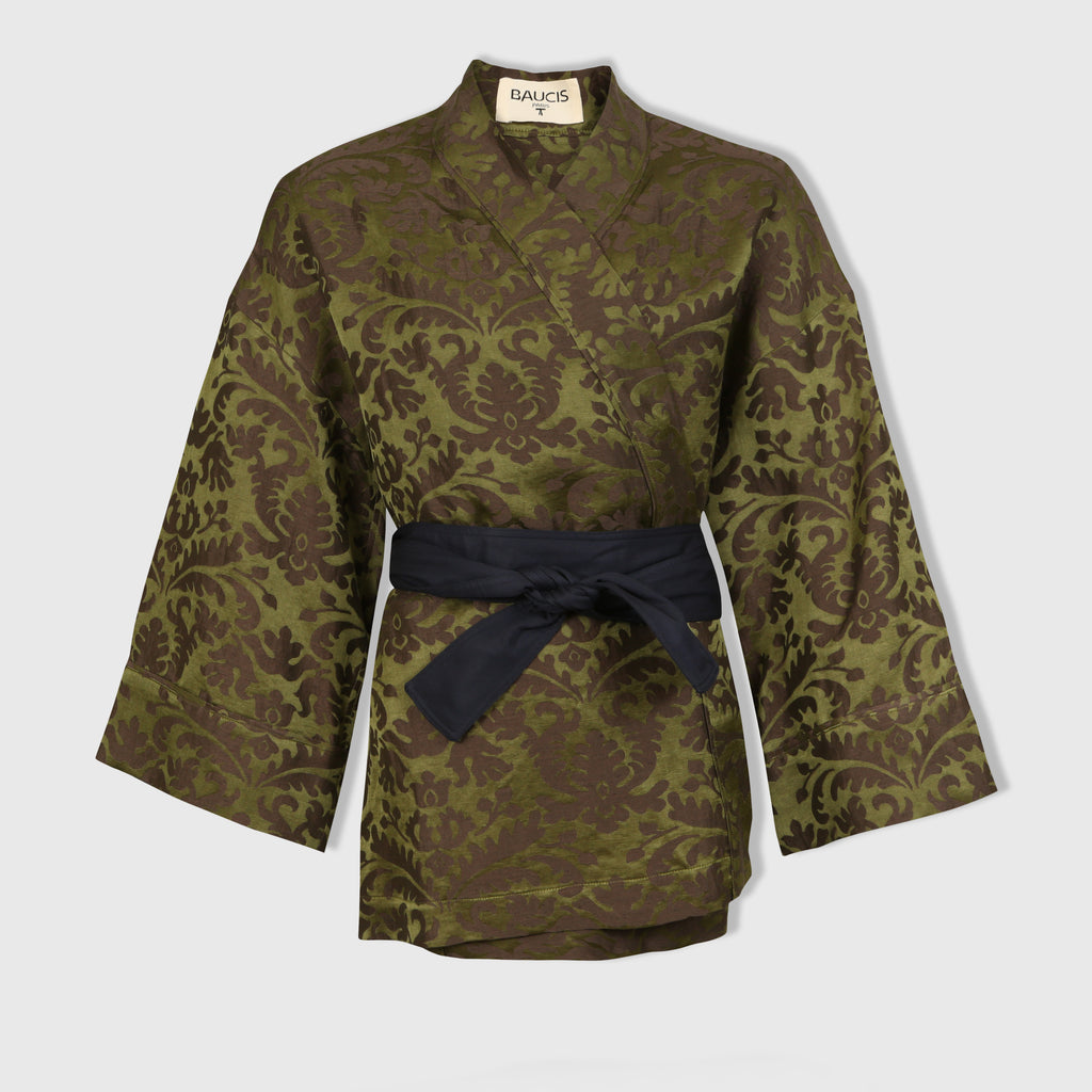 Kimono Barry White en lin et soie fabriqué à partir de chutes de tissus LVMH, made in France