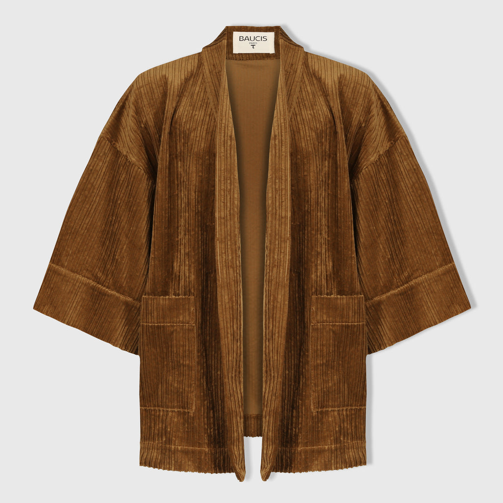 Kimono Bee Gees en soie fabriqué à partir de chutes de tissus LVMH, made in France